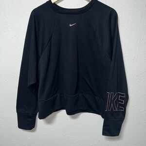 Nike Black Boxy‎ Sweatshirt with Gray Sleeve Detail
